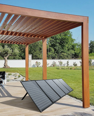 revolt Mobiles faltbares Solarpanel, 5 monokristalline Solarzellen, 200 Watt