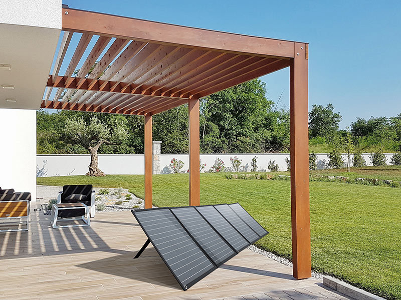 revolt Mobiles faltbares Solarpanel, 5 monokristalline Solarzellen, 200 Watt revolt Mobiles faltbares Solarpanel, 5 monokristalline Solarzellen, 200 Watt