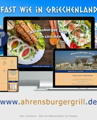 Gastronomie im Norden von Hamburg – Restaurant AHRENSBURGER GRILL ZUM GRIECHEN relauncht Website