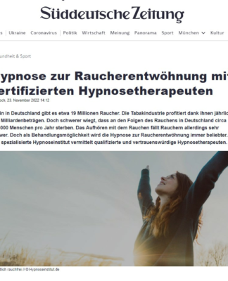 Süddeutsche Zeitung veröffentlicht Artikel über Raucherentwöhnung mit Hilfe von Hypnosetherapeuten