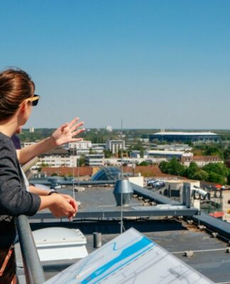 Wolfsburger Rathausdachführung im April