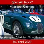 9. Open Air Tours™ Der Saison-Auftakt für Sportwagen, Cabriolet, Youngtimer und Oldtimer