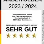 Seniorenzentrum Bethel Bad Oeynhausen gGmbH erhält Top-Arbeitgeber Siegel