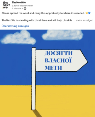 „Help Ukraine“: TheNextWe bietet Geflüchteten kostenloses Mindset-Coaching