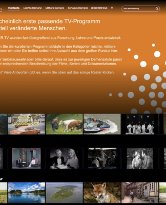 Endlich für Daheim: Fernsehen für Menschen mit Demenz.