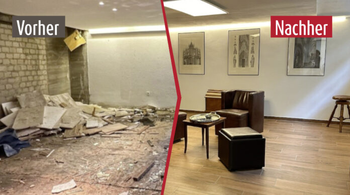 Hochwertig sanierte Kellerräume, statt nur kaschierte, feuchte Wände. Copyright: Isotec