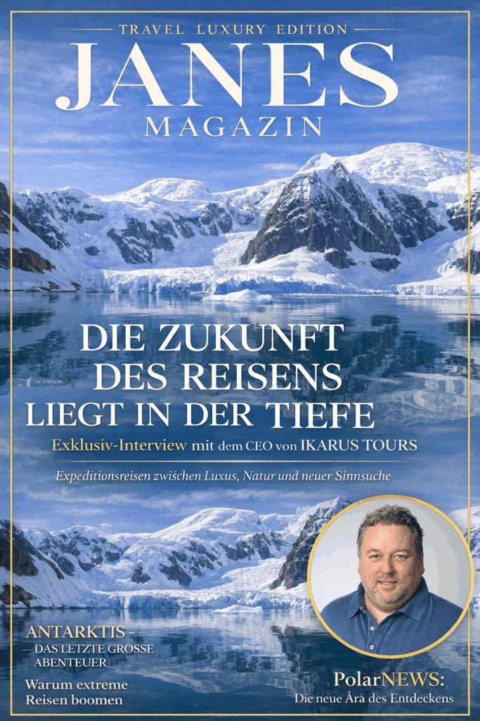 Expeditionsreisen Arktis, Antarktis: Nicolas Kitzki, CEO von IKARUS TOURS und PolarNEWS, gibt exklusive Einblicke in neue Routen 6 Expeditionen im antarktischen Paradies: Eislandschaften und einzigartige Tierwelten stehen sinnbildlich für den Boom moderner Expeditionsreisen – im Fokus: Nicolas Kitzki, CEO von IKARUS TOURS und PolarNEWS, über neue Trends in Arktis und Antarktis. Bildmaterial: © Sean Scott / @seanscottphotography Titelbild Janes Magazin