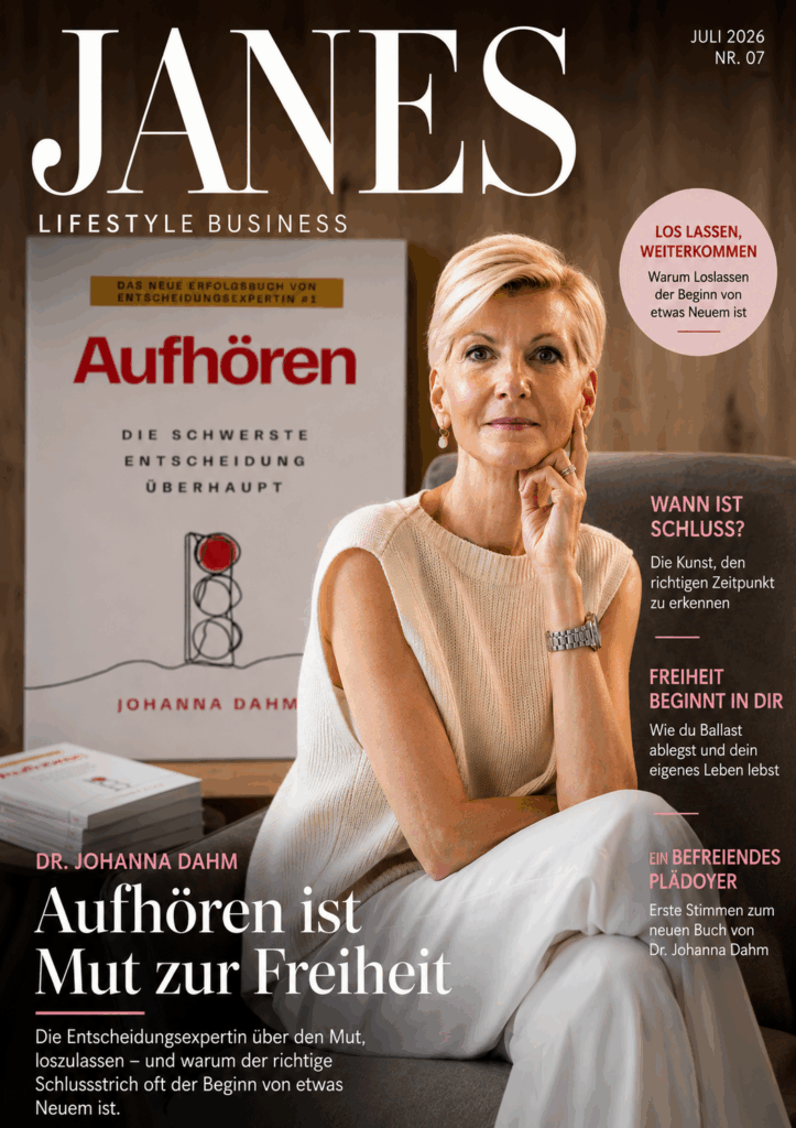 Dr. Johanna Dahm veröffentlicht ihr neues Buch „Aufhören" 1 Dr. Johanna Dahm veröffentlicht ihr neues Buch „Aufhören – Die schwerste Entscheidung überhaupt“ und plädiert für einen neuen Blick auf das Loslassen Cover / Janes Magazin